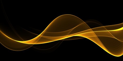 Abstract golden wave on black background. Illustration for your design