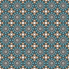 Seamless girih pattern. Traditional Islamic Design. Mosque decoration element. Seamless geometric pattern. Seamless islamic pattern. Background illustration. Morocco seamless pattern.