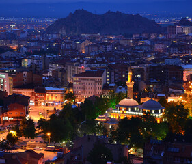 Obraz premium A night view from Afyonkarahisar, Turkey