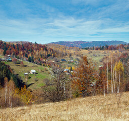 Autumn Carpathian village (Ukraine).