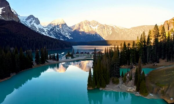 lake, mountain, water, landscape, mountains, nature, sky, snow, reflection, glacier, park, 