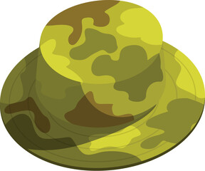 Stylish camouflage bucket hat offers sun protection and a fashionable military inspired look