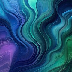 Obraz premium Digital art depicting an abstract pattern with wavy lines, featuring colors of green, purple, blue, and red