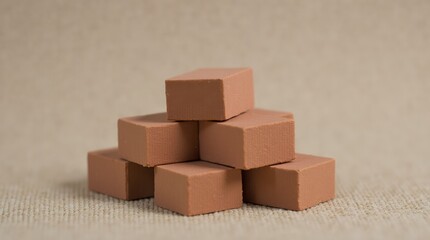 Obraz premium Stack of Small Clay or Ceramic Bricks for Construction
