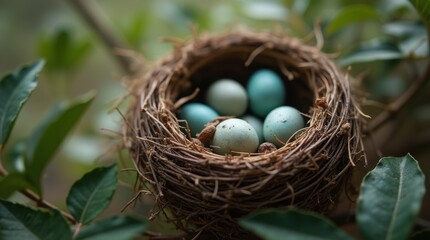 Obraz premium Abandoned Bird's Nest - Symbol of Nature's Emptiness