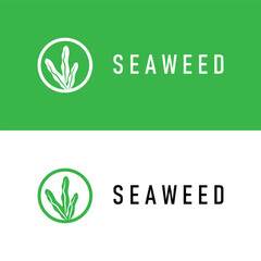 coral logo underwater seaweed plant simple template design marine decoration