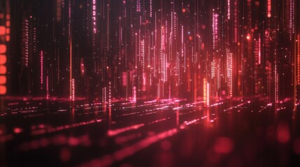 Naklejka premium Sci-fi cyber tech background with futuristic circuit lines and glowing binary code