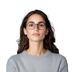 Obraz premium Woman wearing glasses looking forward