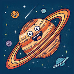 Fototapeta premium planet Jupiter, print for t-shirt 