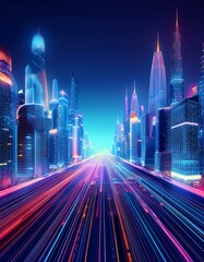 Futuristic City in the Metaverse - A Living, Digital City with Floating Buildings