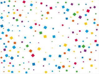Rainbow Squares Confetti. Vector illustration.
