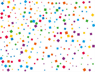 Rainbow Squares Confetti. Vector illustration.