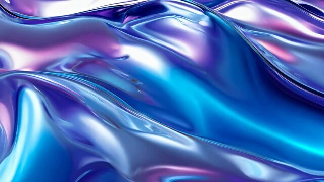 Holographic chrome gradient waves abstract background. Video