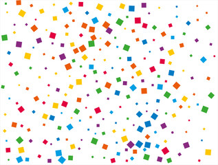 Rainbow Squares Confetti. Vector illustration.