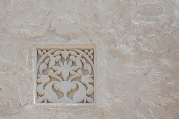 Textured walls and household items,Arabic-style surroundings, Dubai reconstruction of the old city