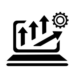 Vector illustration of the icon, the logo of the growth chart. Isolated on a white background.	