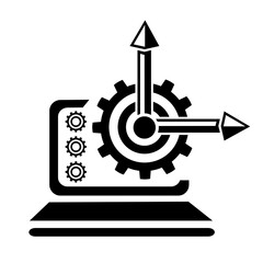 Vector illustration of the icon, the logo of the growth chart. Isolated on a white background.	