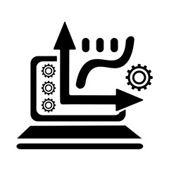 Vector illustration of the icon, the logo of the growth chart. Isolated on a white background.	