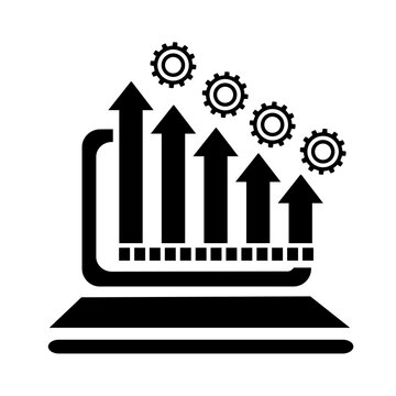 Vector illustration of the icon, the logo of the growth chart. Isolated on a white background.	
