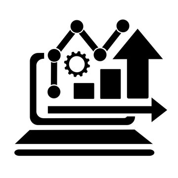 Vector illustration of the icon, the logo of the growth chart. Isolated on a white background.	