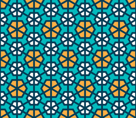 Seamless geometric pattern. Background girih illustration. Seamless girih pattern. Traditional Islamic Design. Mosque decoration element. Morocco seamless pattern.