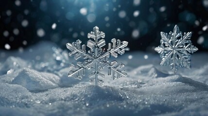 blue christmas background with snowflakes