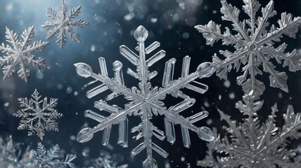 snowflake on the snow