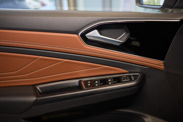 A car door with trim showcasing automotive design details