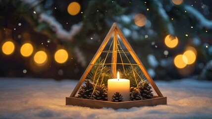 christmas tree and candle