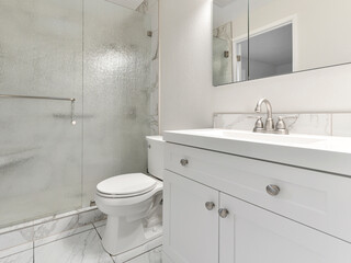 Modern residential bathroom interior
