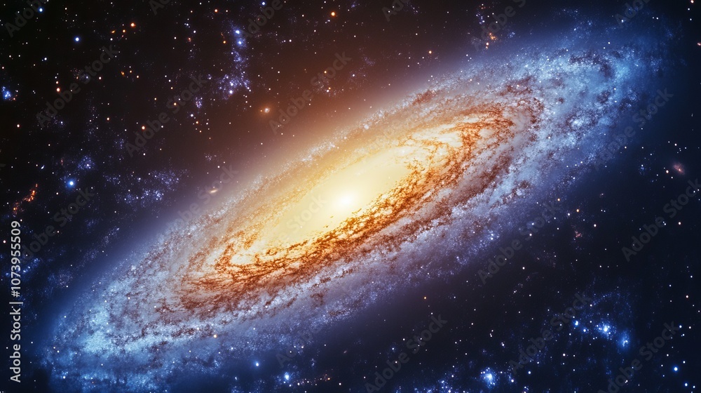 Wall mural the spiral galaxy , milky way galaxy , deep space background.