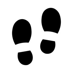 シンプルな靴の足跡のシルエットイラスト