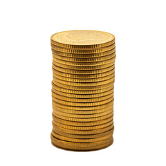 A pile of gold coins isolated on transparent background. Pile of golden coins isolated on transparent background.