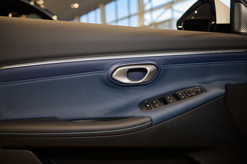 A car door with trim showcasing automotive design details