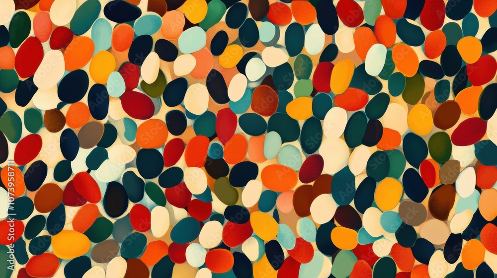 Aufkleber An intricate design showcases an array of vibrant beans, lentils, and seeds, arranged in a visually captivating pattern. Generative AI