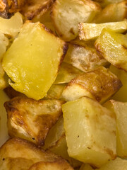 Roasted potatoes macro shot