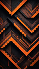 Obraz premium It is a bright orange, creating a sense of depth and three-dimensionality within a complex geometric structure.