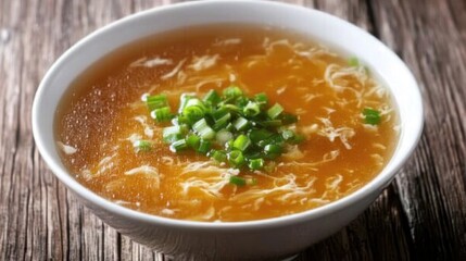 Traditional Chinese Egg Drop Soup in Bowl