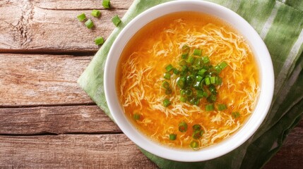 Traditional Chinese Egg Drop Soup in Bowl