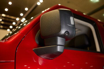 Fototapeta premium An elegant closeup shot of a sleek car side mirror showcasing its design and details