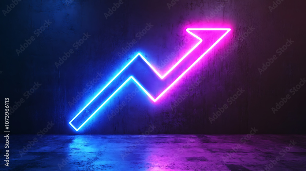Aufkleber abstract arrow shape light effect with blue and purple colors on dark background technology speed co