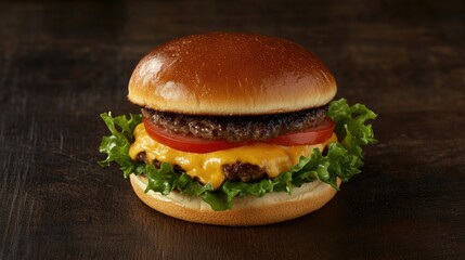 Fresh Hamburger with Lettuce and Tomato