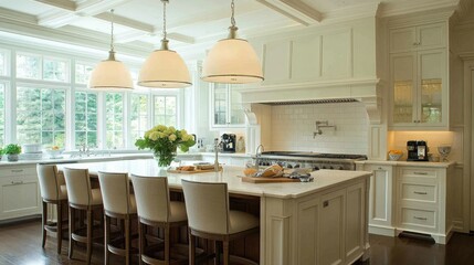 Modern Clean White Kitchen with Bright Natural Light