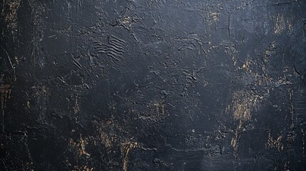 A close-up view of a textured black surface featuring rough patterns and golden accents, suitable for various design uses.