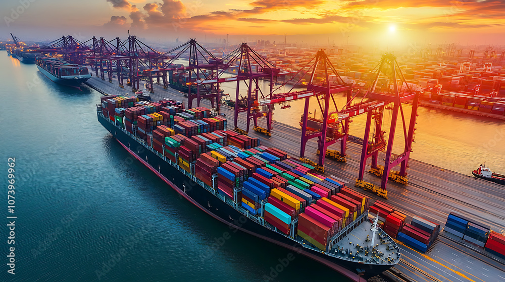 Poster ai technology enhances global logistics for international delivery, using a world map to manage supp