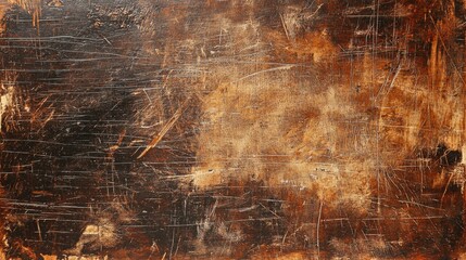 Obraz premium This image showcases a textured abstract background featuring warm brown and black tones with scratches, creating a dynamic and artistic feel.