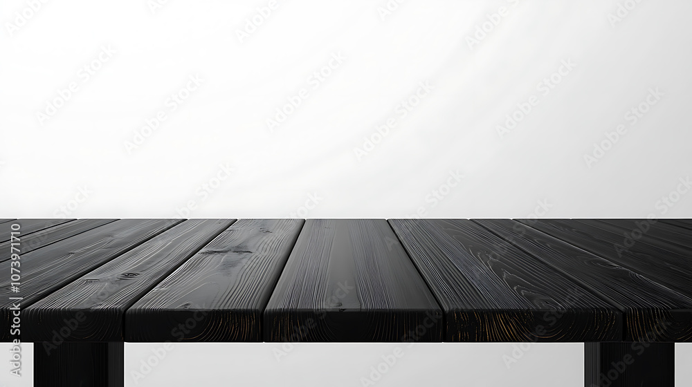Poster a realistic 3d vector mockup featuring a black wooden table in the foreground with a rustic brown co