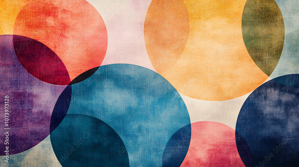Aufkleber abstract background with colorful circles and soft watercolor textures pastel colors and soft tones