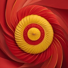 Obraz premium Cute red and yellow symmetrical centered swirl background