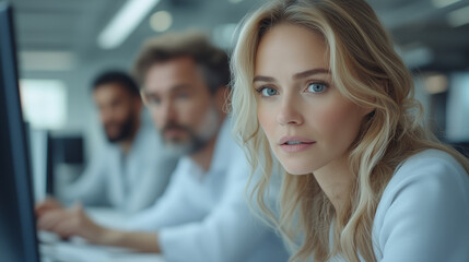 Obraz premium office themed, a portrait of a woman 